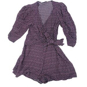 Zara Women’s Size Small Floral Tie Front Romper Blogger Favorite Knot